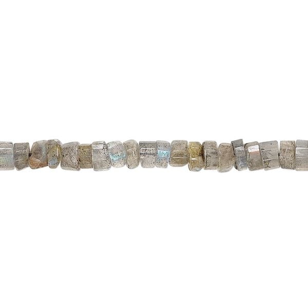Labradorite 1pkg1, hand-cut faceted heishi bead natural 13 inch 4x2mm-5x4mm image number 0