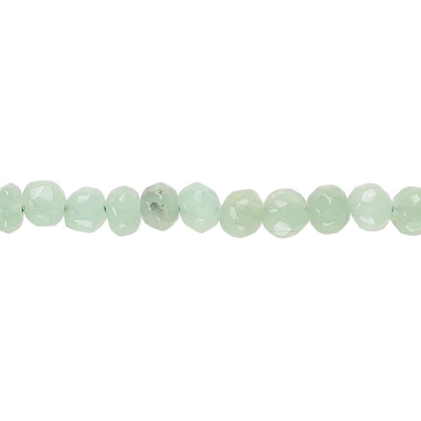 Green chalcedony 1pkg1, hand-cut faceted pebble bead 14 inch small image number 0