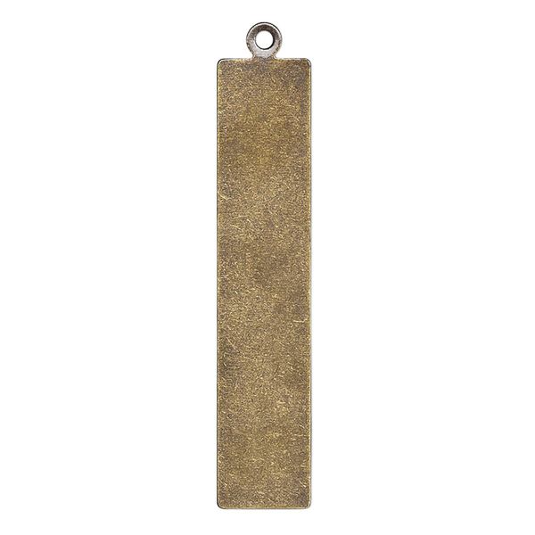 Focal, brass, 37x8mm double-sided blank flat rectangle, 26 gauge. Sold per pkg of 4. image number 0