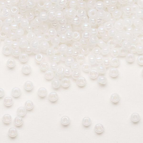 Seed bead, Preciosa Ornela Czech glass, pkg/500g, #8 rocaille, opaque rainbow alabaster, (57205). image number 0