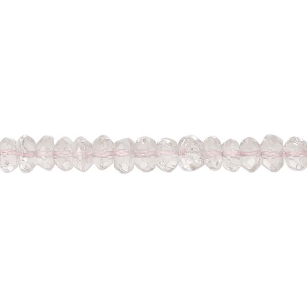 Morganite 1pkg1, hand-cut faceted rondelle bead natural 15 inch 5x2mm-6x3mm image number 0