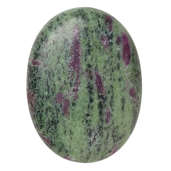 Ruby in zoisite 1pkg1, calibrated oval cab natural 40x30mm image number 0