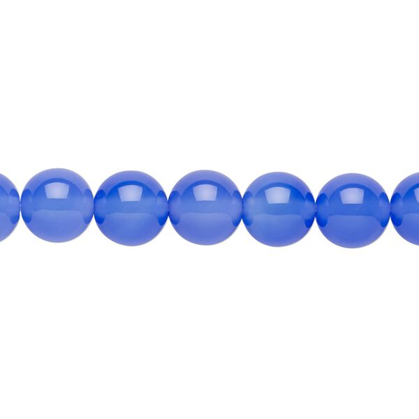 Blue agate 1pkg1, round bead 15.5-16 inch 8mm image number 0