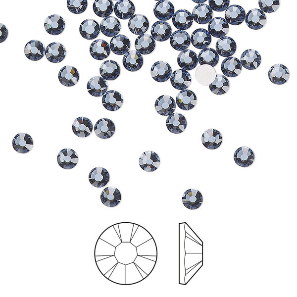 Flat back 1440pk denim blue foil back, Preciosa MAXIMA Czech crystal rhinestone 3-3.2mm chaton rose round SS12 image number 0