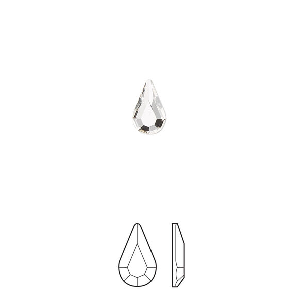 Flat back 6pk crystal foil back, Preciosa MAXIMA Czech crystal rhinestone 8x4.8mm pear image number 0