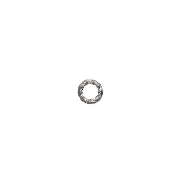 Jump ring, gunmetal-plated brass, 6mm twisted round, 3.6mm inside diameter, 16 gauge. Sold per pkg of 1,000. image number 0
