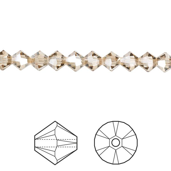 Bead 720pk crystal golden shadow, Swarovski® 5mm XILION bicone 5328 image number 0