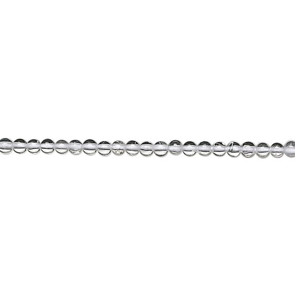 Quartz crystal 1pkg1, hand-cut round bead natural 15.5-16 inch 2-2.5mm image number 0