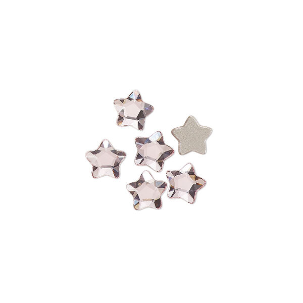 Flat back 6pk light rose foil back, Crystal Passions® 6mm star flower 3754 image number 0