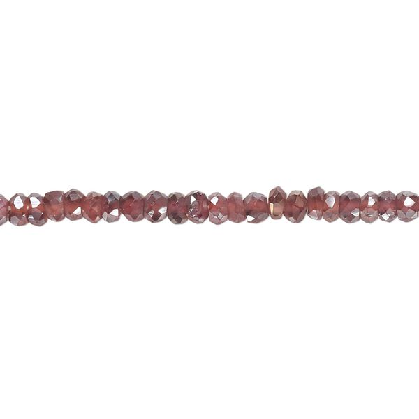 Garnet 1pkg1, luster hand-cut faceted rondelle bead 13 inch 3x1mm-4x3mm image number 0