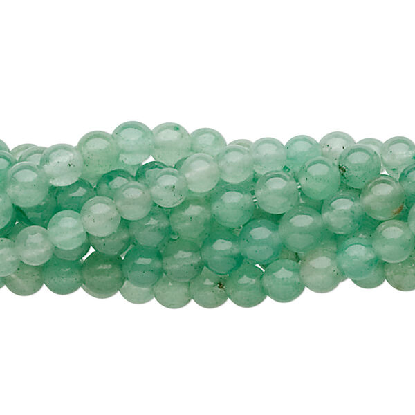 Green aventurine 1pkg10, round bead natural 15.5-16 inch 4mm image number 0