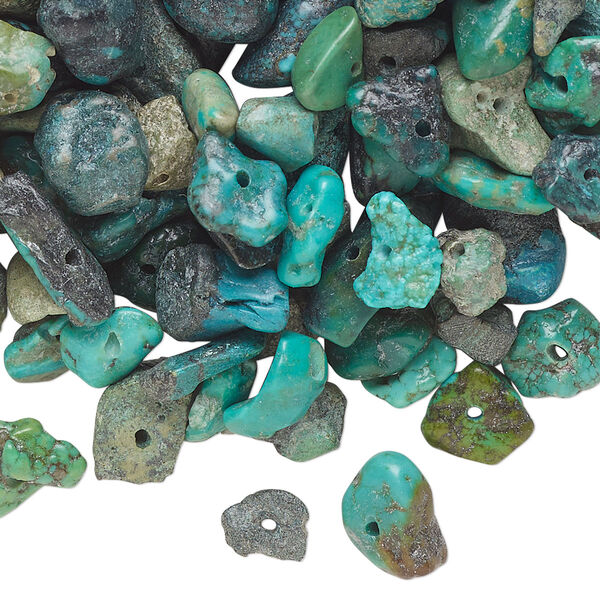 Turquoise 1pkg5, nugget / chip bead 7 inch mix small to extra-large image number 0