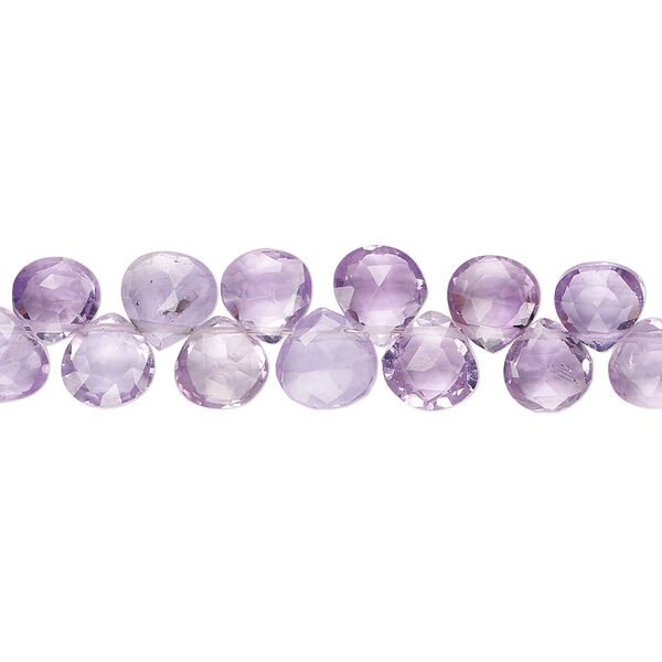 Amethyst 1pkg1, hand-cut top-drilled faceted puffed teardrop bead natural 8 inch 8x7mm-10x10mm image number 0