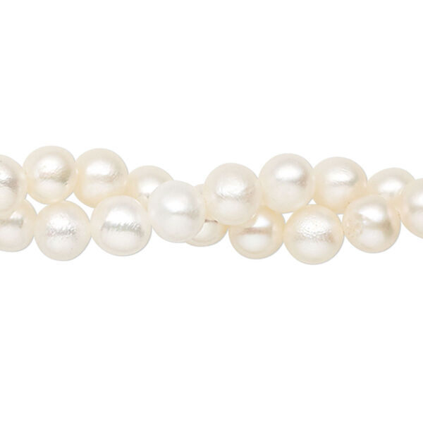 Pearl 1pkg2 freshwater, 5-7mm semi-round C grade, 15.5-16 inch white image number 0