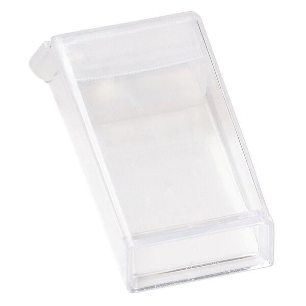 Organizer, acrylic, clear and white, 9 x 6-1/4 x 2 inches with (64) 45x25x11mm rectangle boxes and snap top. Sold per 65-piece set. image number 2