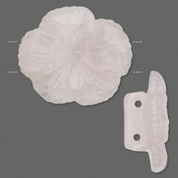 Rose quartz 1pkg1, hand-cut flower focal natural B grade, 40mm image number 0