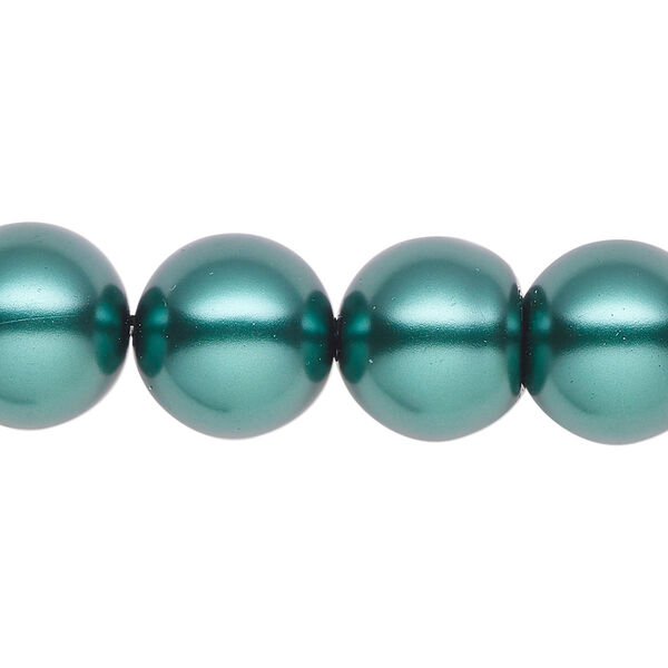 Pearl 1pk green, Celestial Crystal® 14mm round 15.5-16 inch image number 0