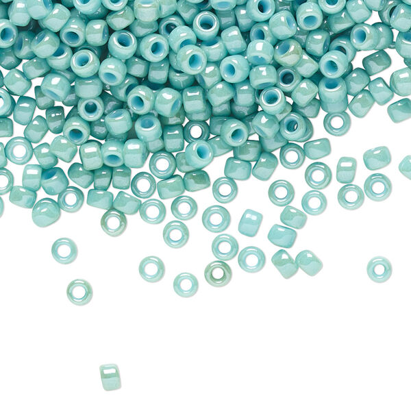 Seed bead, TOHO BEADS®, glass, pkg/250g, #8 round, opaque luster lagoon (TR-08-1611). image number 0