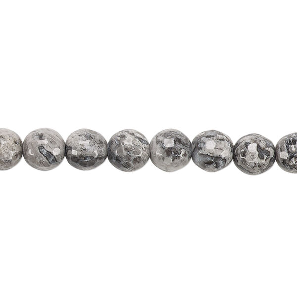 Crazy lace agate 1pkg1, faceted round bead natural B grade, 8 inch 6mm image number 0