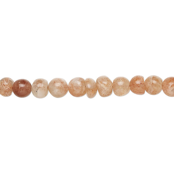 Sunstone 1pkg1, hand-cut uneven round bead natural 14 inch 4-5mm image number 0