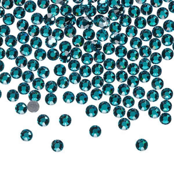 Flat back, Dance With Me™ crystal hotfix rhinestone, blue zircon, foil back, 3-3.2mm rose, SS12. Sold per pkg of 144 (1 gross). image number 0