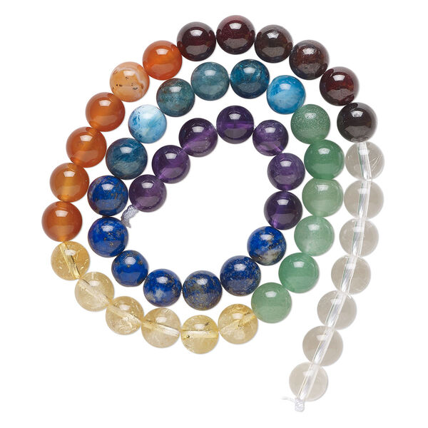 Multi-gemstone 1pkg1, round bead 15.5-16 inch 8mm image number 0