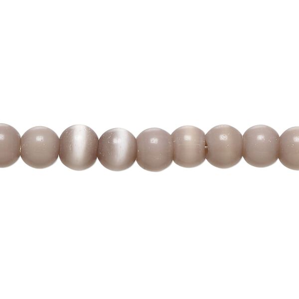 Bead, cat's eye glass (fiber optic glass), light purple, 5-7mm irregular round. Sold per 14-inch strand, approximately 70 beads. image number 0
