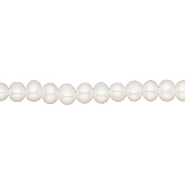 Pearl, White Lotus™, cultured freshwater (bleached), white, 4-4.5mm semi-round, A- grade, Mohs hardness 2-1/2 to 4. Sold per 15-1/2" to 16" strand. image number 0
