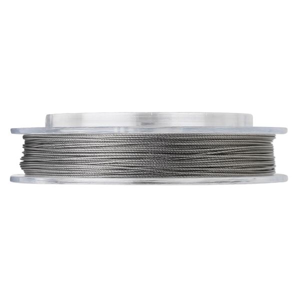 Beading wire, Tigertail™, nylon-coated stainless steel, clear, 7 strand, 0.026-inch diameter. Sold per 30-foot spool. image number 0