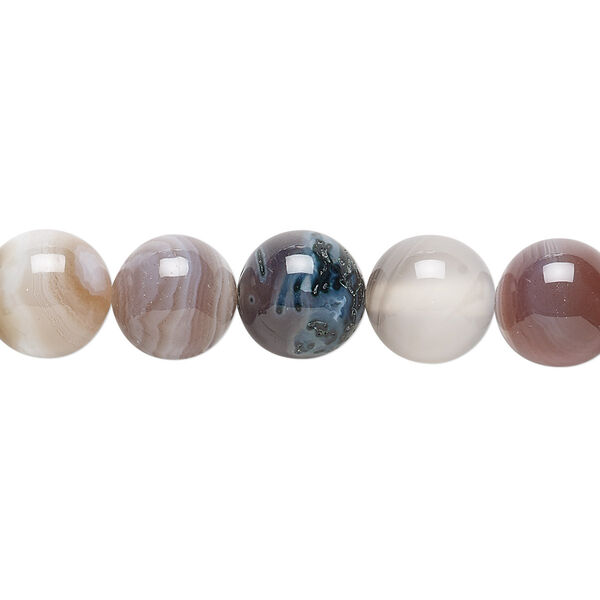 Botswana agate 1pkg1, round bead natural 15.5-16 inch 10mm image number 0