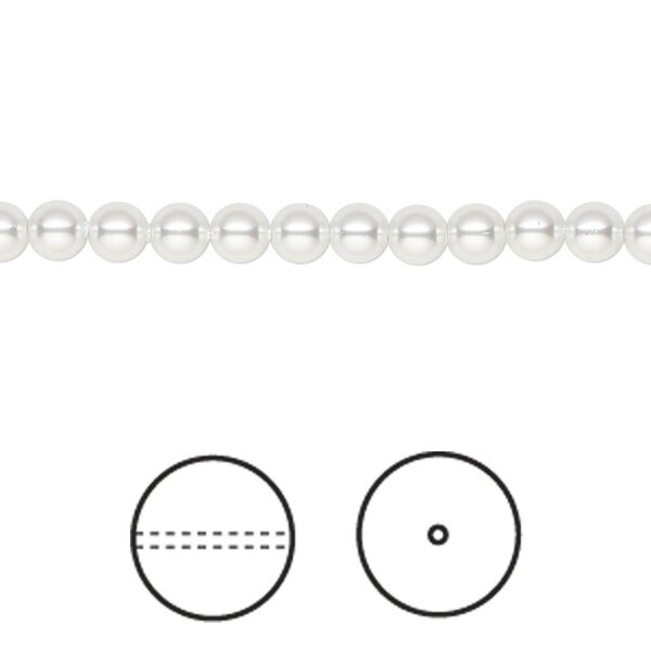 Pearl 100pk moonlight, Crystal Passions® 4mm round 5810 image number 0