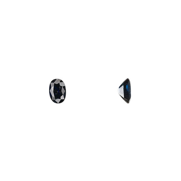 Blue sapphire 1pkg1, hand-cut faceted oval gem A- grade, 6x4mm image number 0