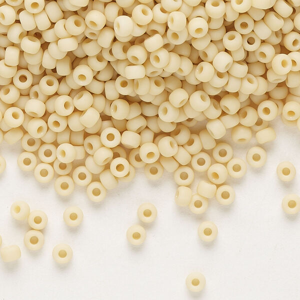 Seed bead, Miyuki, glass, pkg/250g, #8 rocaille, opaque matte pear, (RR-493F). image number 0