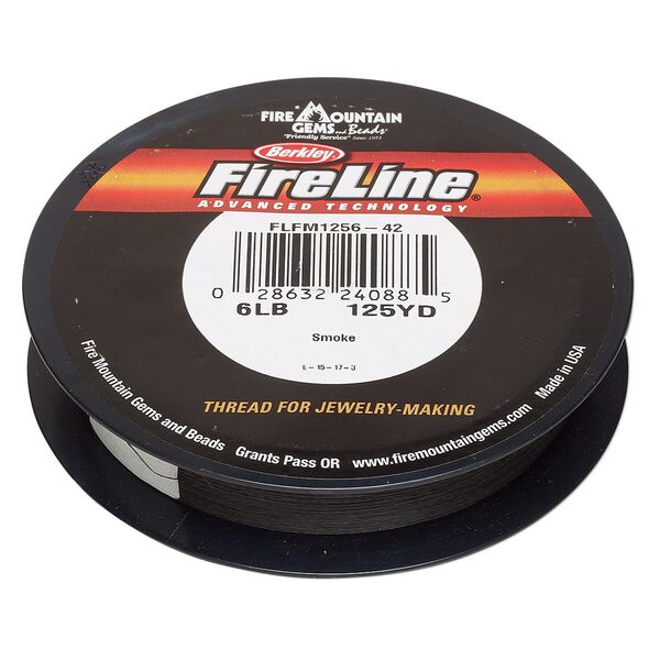 Thread, Berkley® FireLine®, gel-spun polyethylene, smoke, 0.15mm diameter 4-fiber braid, 6-pound test. Sold per 125-yard spool. image number 0