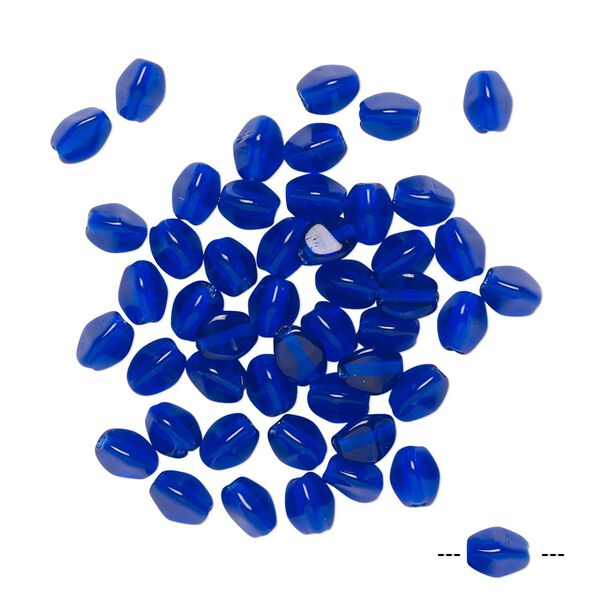 Bead, Preciosa, Czech pressed glass, translucent cobalt, 5x4mm buckwheat. Sold per pkg of 50. image number 0