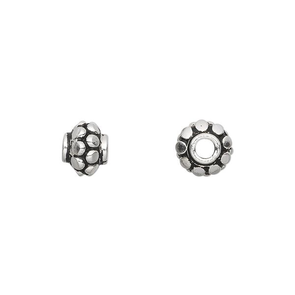 Bead, sterling silver, 8mm round with bumps. Sold per pkg of 4. image number 0