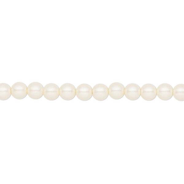 Pearl 600pk pearlescent cream, Preciosa Czech crystal 4mm round image number 0