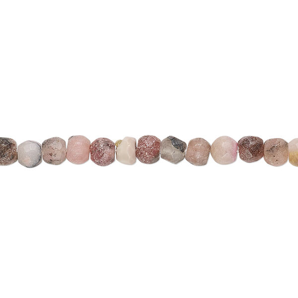 Rhodonite 1pkg1, hand-cut faceted rondelle bead natural 13 inch 4x3mm-5x4mm image number 0