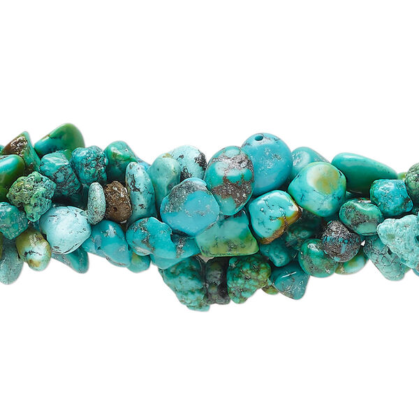 Turquoise / magnesite 1pkg5, chip / pebble bead 15 inch mix small to large image number 0
