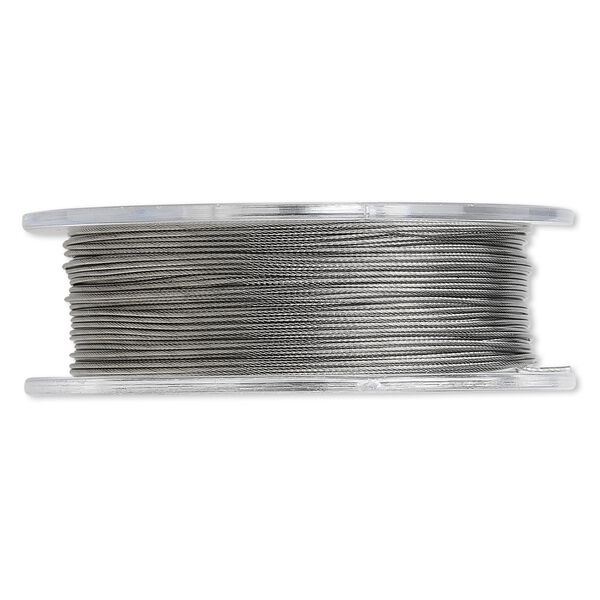 Beading wire, Tigertail™, nylon-coated stainless steel, clear, 7 strand, 0.020-inch diameter. Sold per 30-foot spool. image number 0