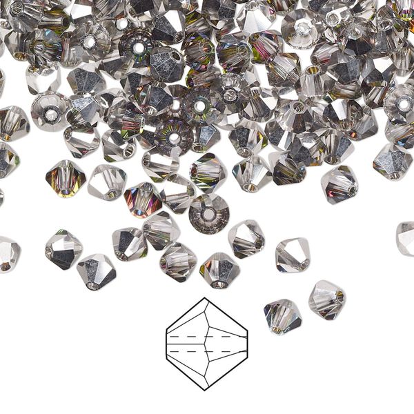 Bead 48pk crystal vitrail medium, Preciosa Czech crystal 4mm bicone image number 0