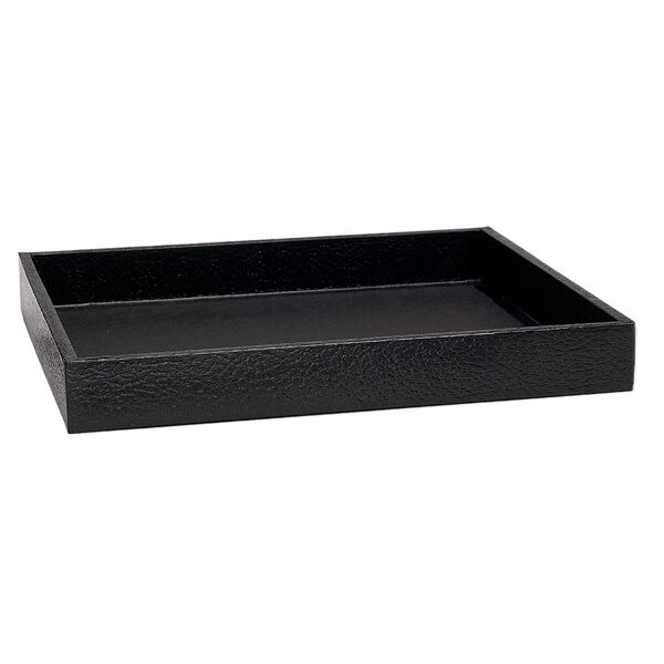 Display tray, fiber board and paper, black, 8-1/4 x 7-1/4 x 1 inches. Sold individually. image number 0