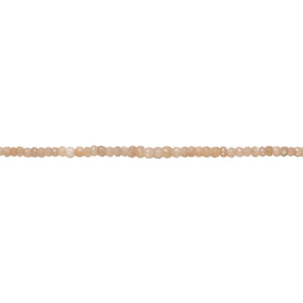 Peach moonstone 1pkg1, hand-cut faceted rondelle bead natural 17 inch graduated 3x2mm-5x4mm image number 0