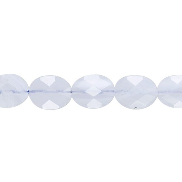 Blue lace agate 1pkg1, faceted oval bead natural 8 inch 10x8mm image number 0