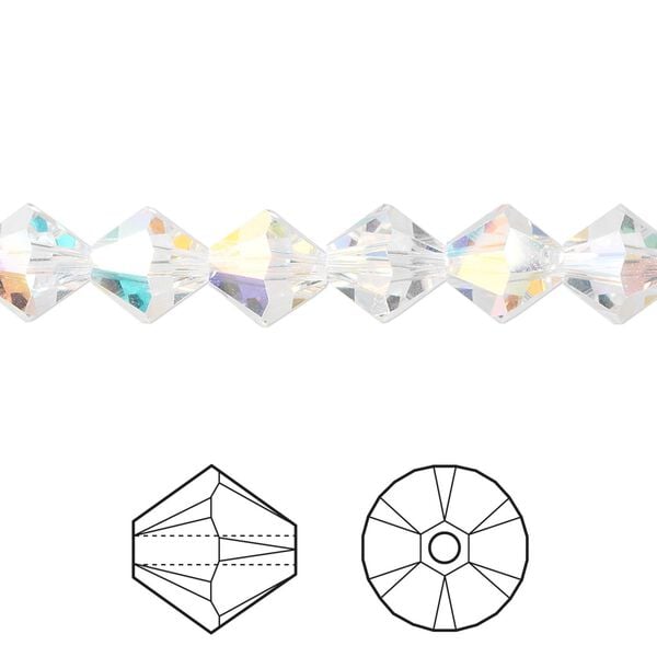 Bead 12pk crystal AB, Crystal Passions® 8mm bicone 5328 image number 0