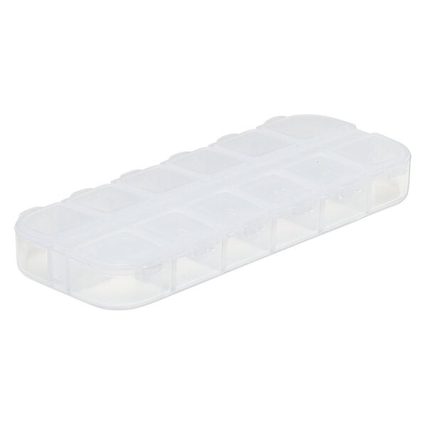 Organizer, acrylic, clear, 5 x 1-3/4 x 1/2 inch rectangle with 12 compartments. Sold per pkg of 2. image number 2