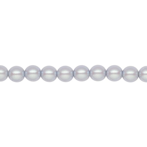 Pearl 500pk pearlescent grey, Preciosa Czech crystal 5mm round image number 0
