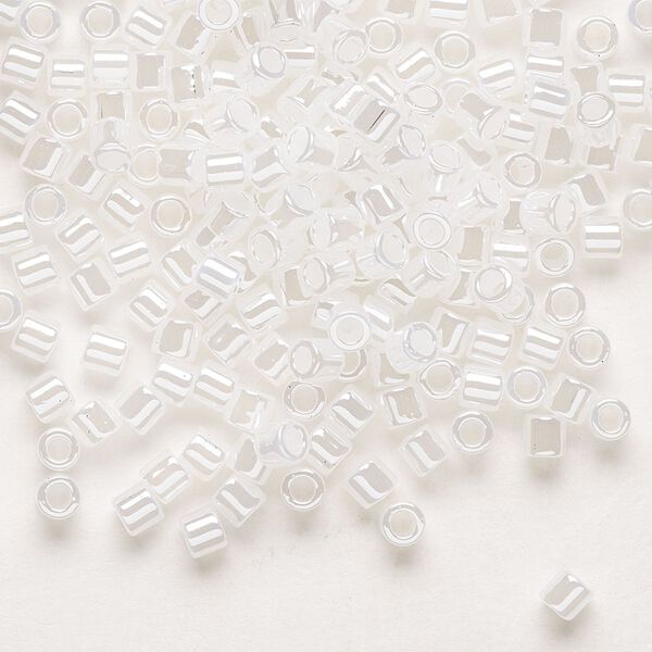 Seed bead, Delica®, glass, pkg/7.5g, #8 round, translucent luster opal (DBL-0231). image number 0