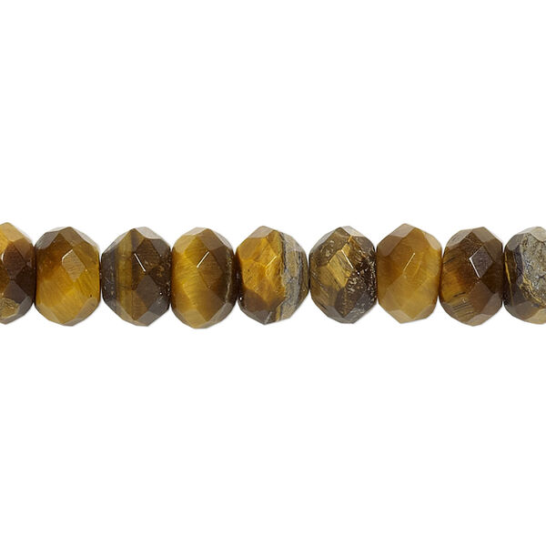 Tigereye 1pkg1, faceted rondelle bead natural 15.5-16 inch 8x5mm image number 0