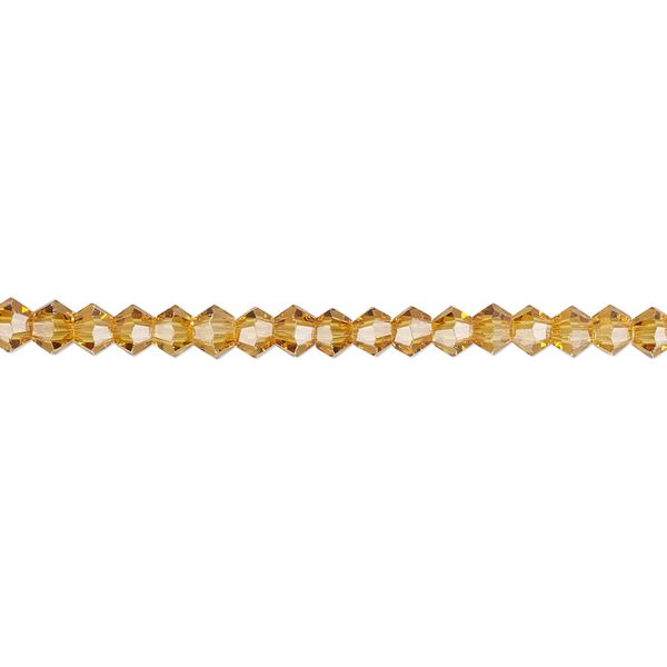Bead 1pk 16 facets transparent gold, Celestial Crystal® 3mm bicone 15.5-16 inch image number 0